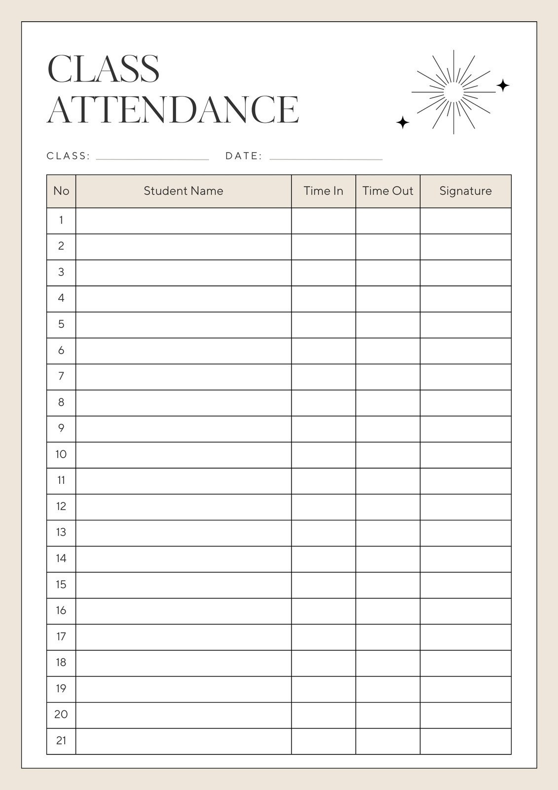 Free And Customizable Attendance Templates within Free Printable Attendance Sheet Template