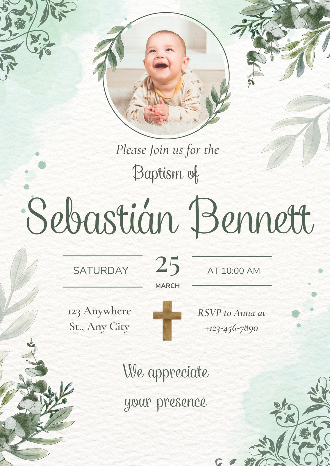 Free And Customizable Baptism Templates pertaining to Free Printable Baptism Invitations Template