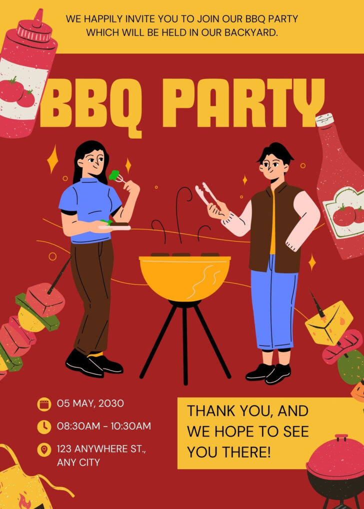 Free Printable BBQ Party Invitation Template