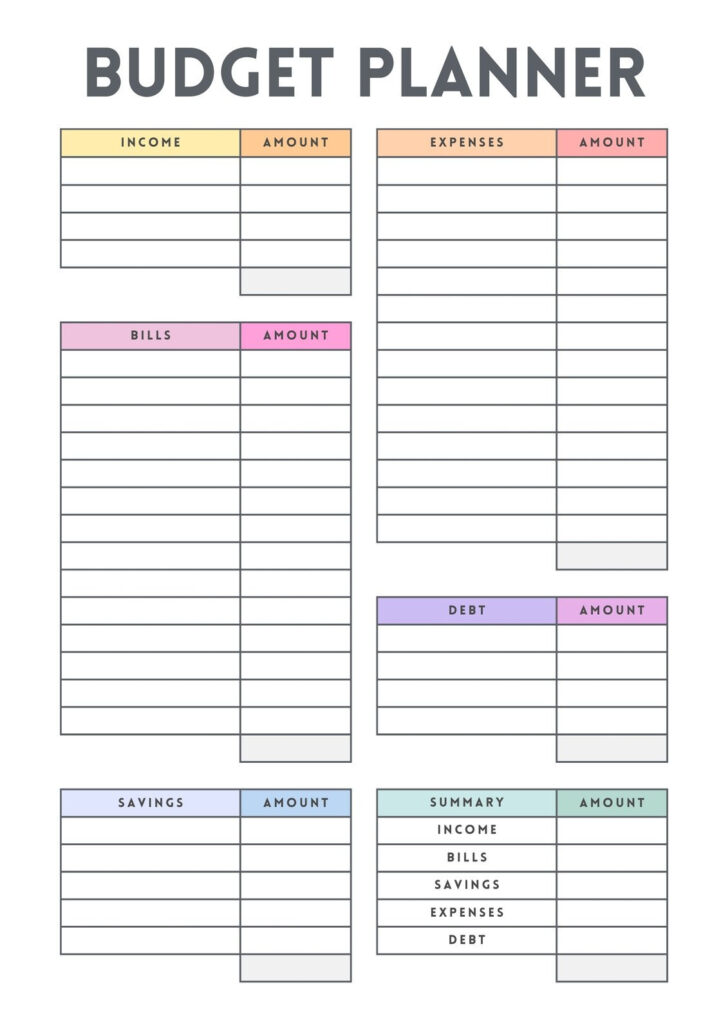 Free Printable Blank Monthly Budget Template