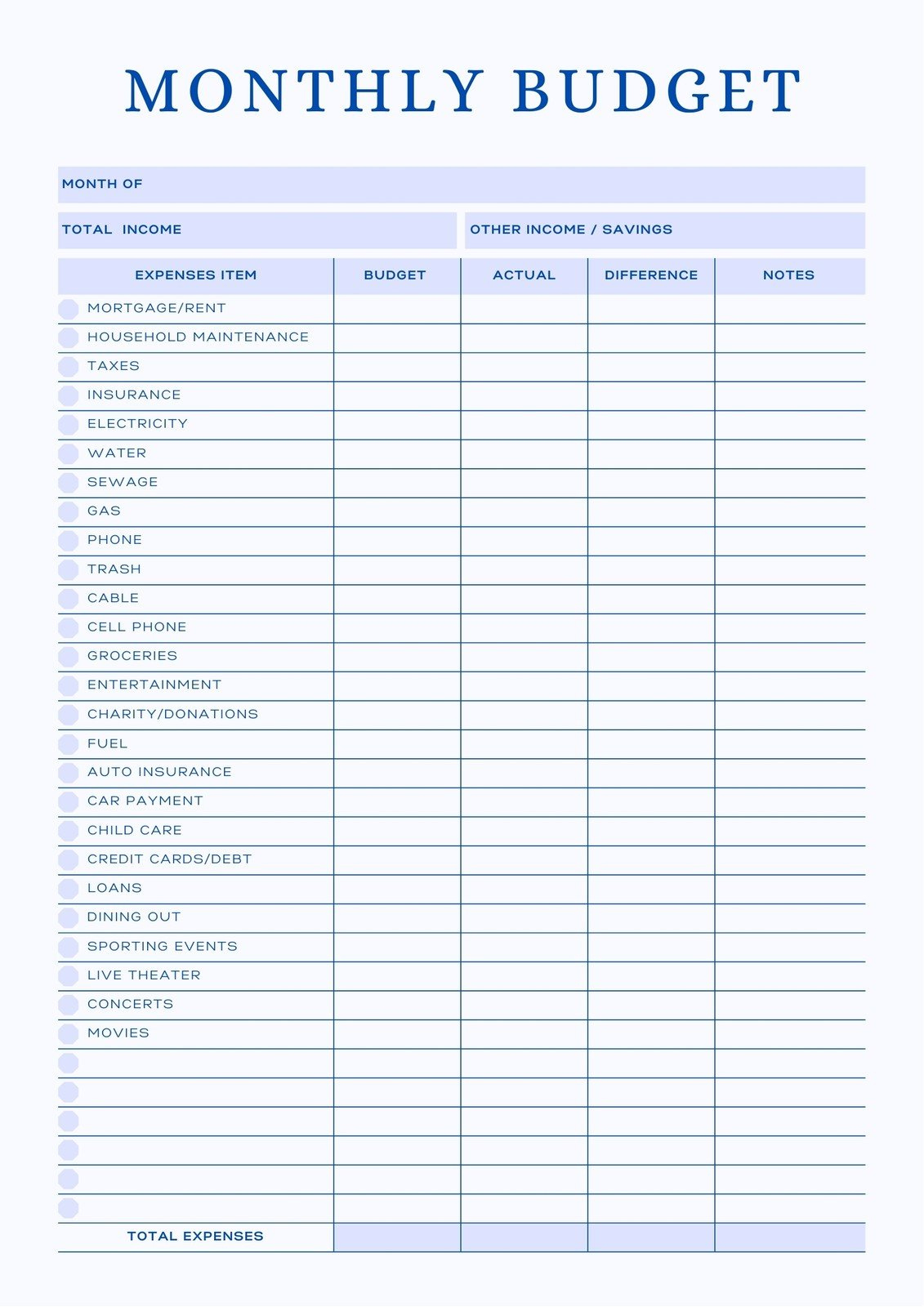 Free And Customizable Budget Templates - Worksheets Library inside Free Printable Budget Planner Template Uk