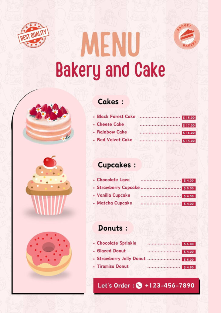 Free Printable Dessert Menu Template