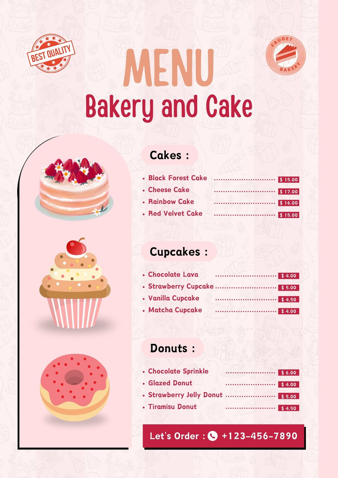 Free And Customizable Delectable Bakery Menu Templates | Canva intended for Free Printable Bakery Menu Template