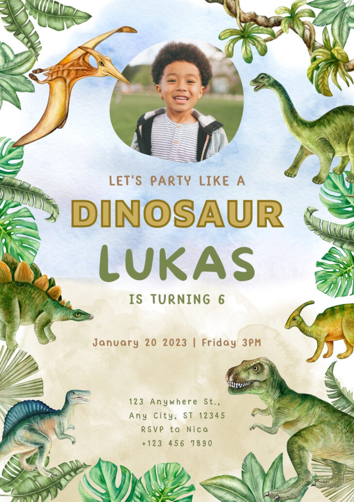 Free Printable Dinosaur Invitation Template