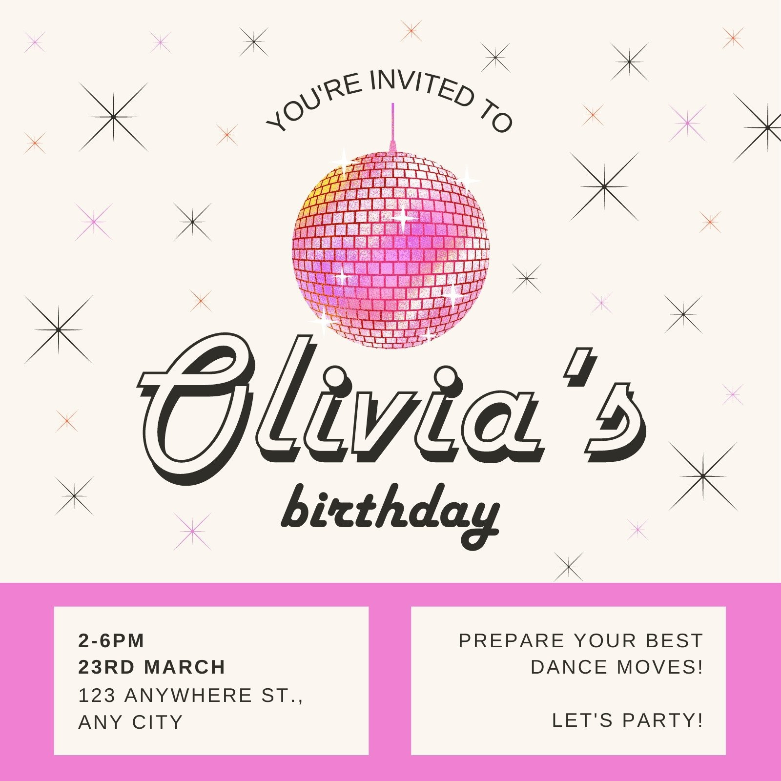 Free And Customizable Disco Templates regarding Free Printable Disco Party Invitations Template