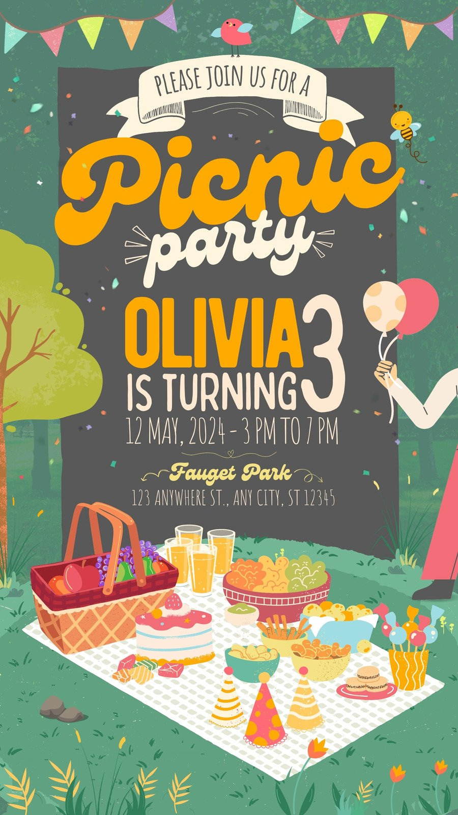 Free And Customizable Picnic Templates in Free Printable Company Picnic Invitation Template