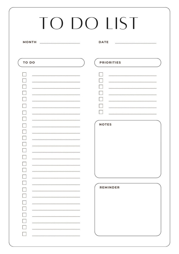 Free Printable Daily to Do List Template