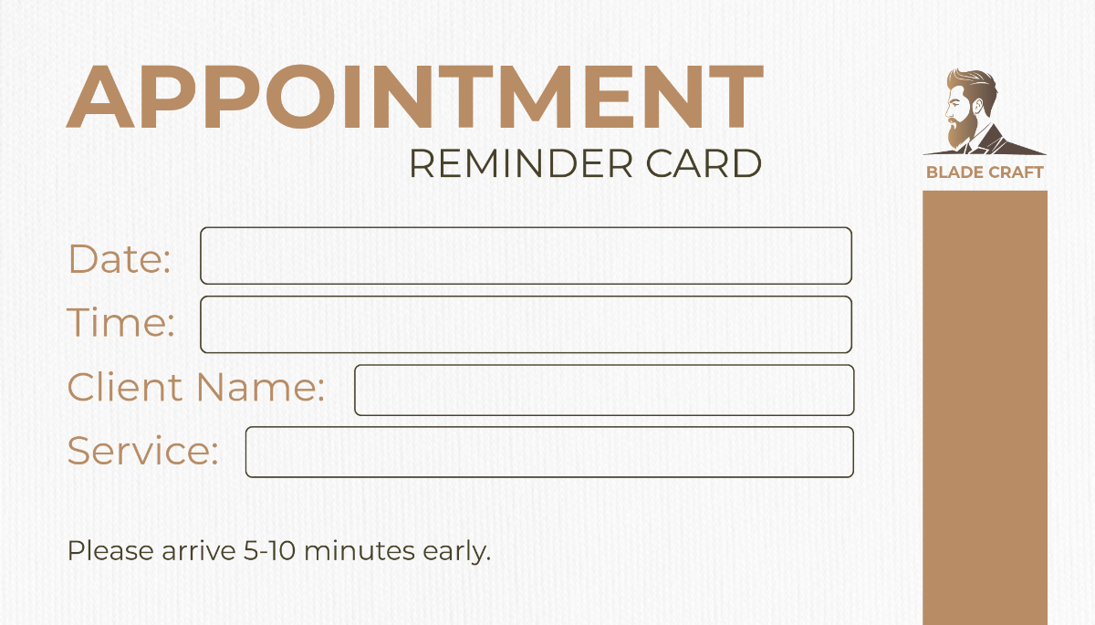 Free Appointment Card Templates, Editable And Printable for Free Printable Appointment Reminder Appointment Card Template