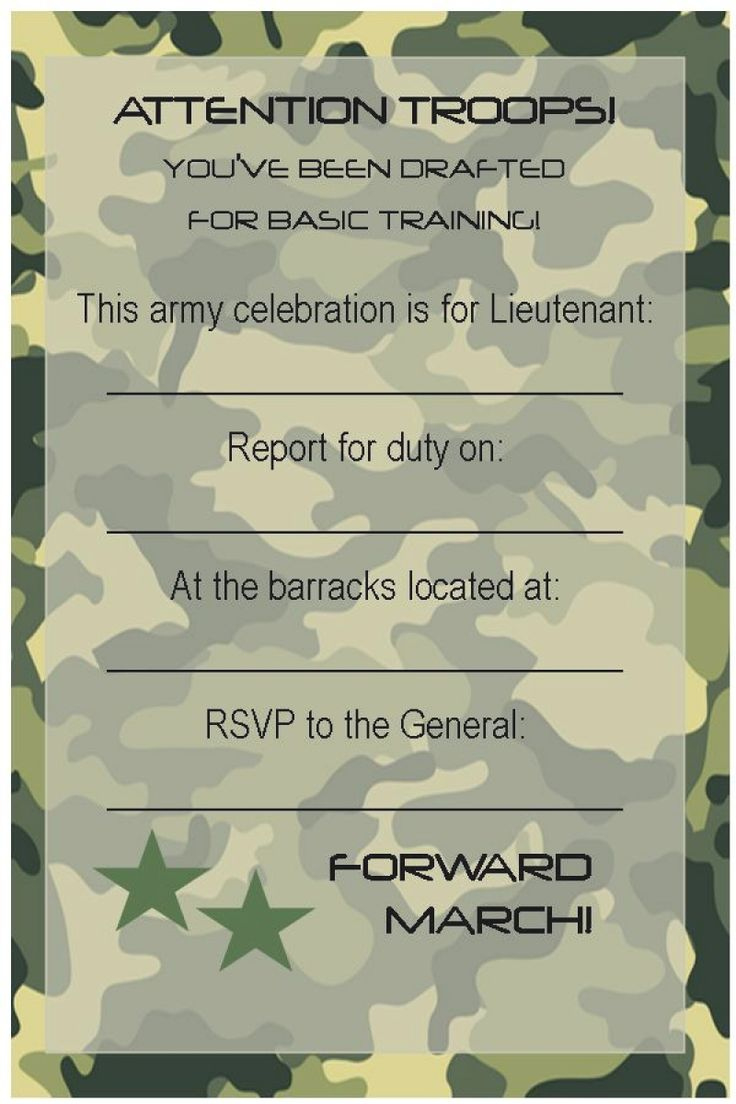 Free Army Birthday Invitation Template - 28 Images - Army inside Free Printable Army Invitation Template