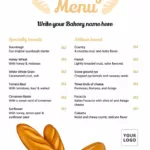 Free Bakery Menu Templates Online In Free Printable Bakery Menu Template