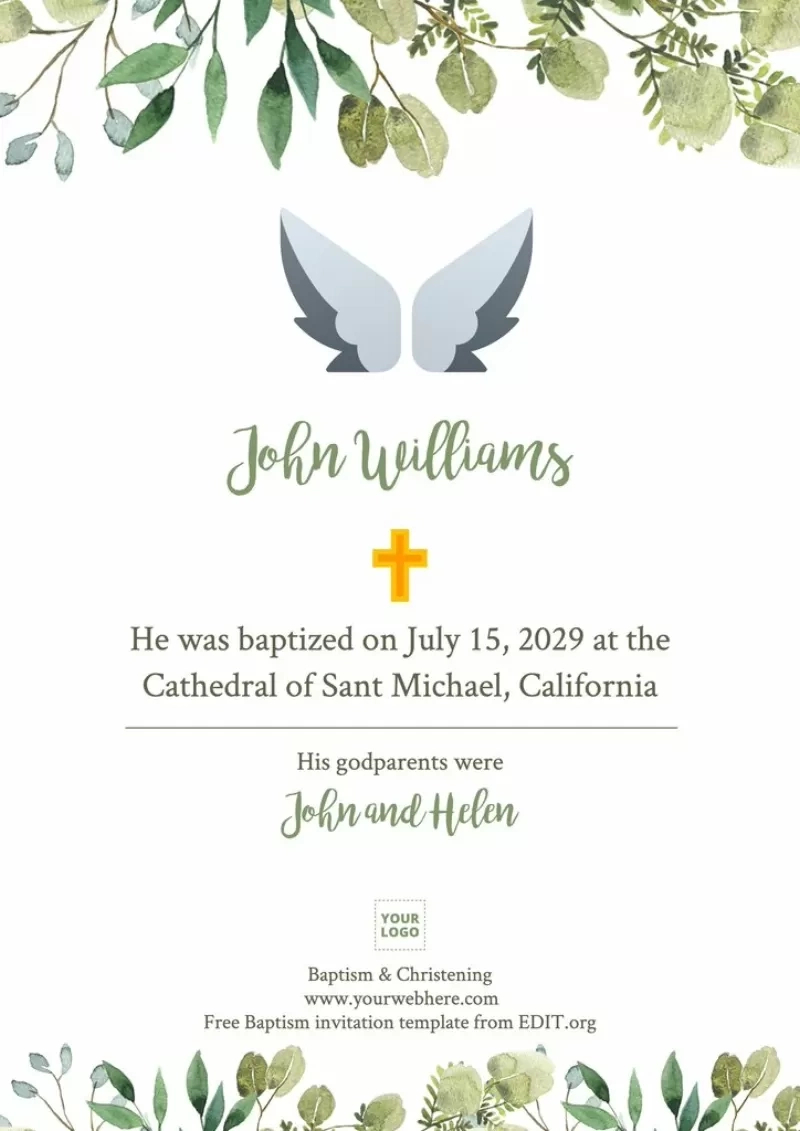 Free Baptism Invitation Templates regarding Free Printable Baptism Invitations Template