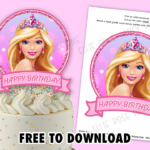 Free Barbie Cake Topper Printables! | Ellierosepartydesigns For Free Printable Cake Topper Template