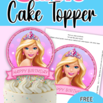 Free Barbie Cake Topper Printables! | Ellierosepartydesigns With Regard To Free Printable Cake Toppers Template