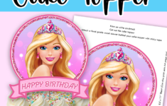 Free Barbie Cake Topper Printables! | Ellierosepartydesigns with regard to Free Printable Cake Toppers Template