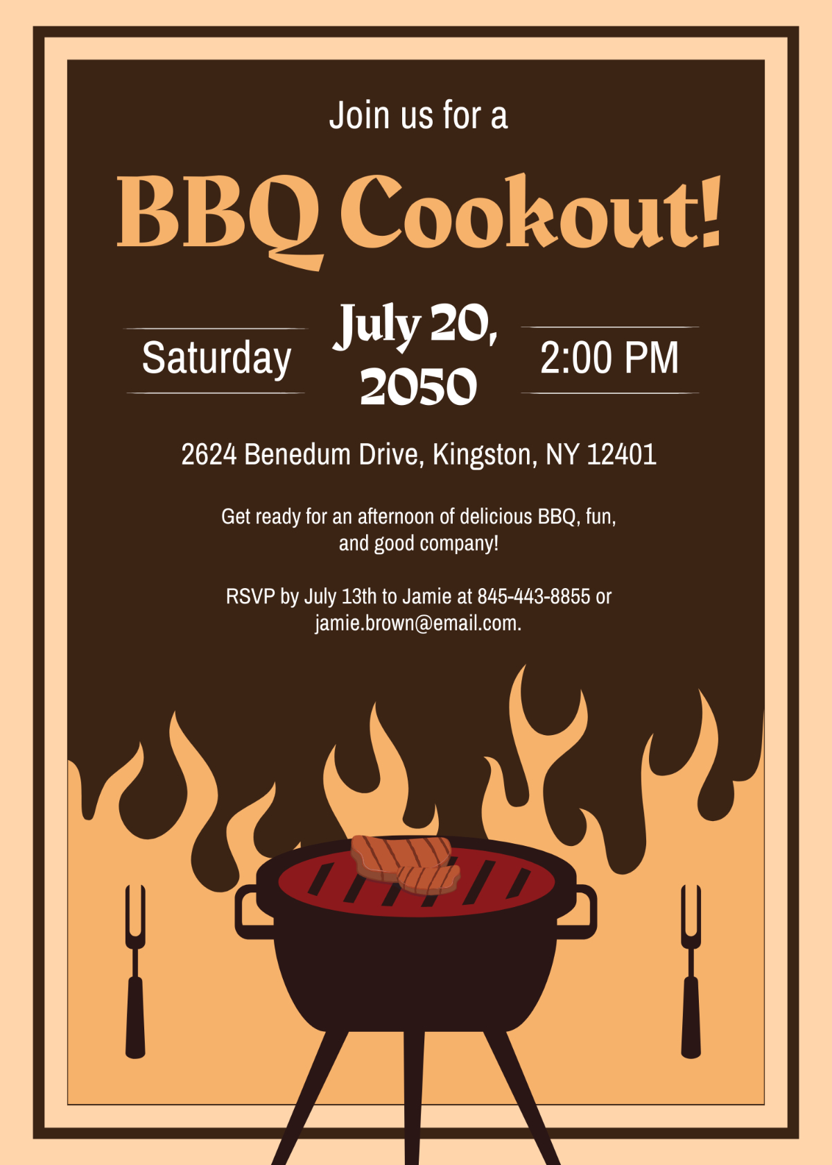 Free Bbq Cookout Invitation Template To Edit Online regarding Free Printable Cookout Invitation Template