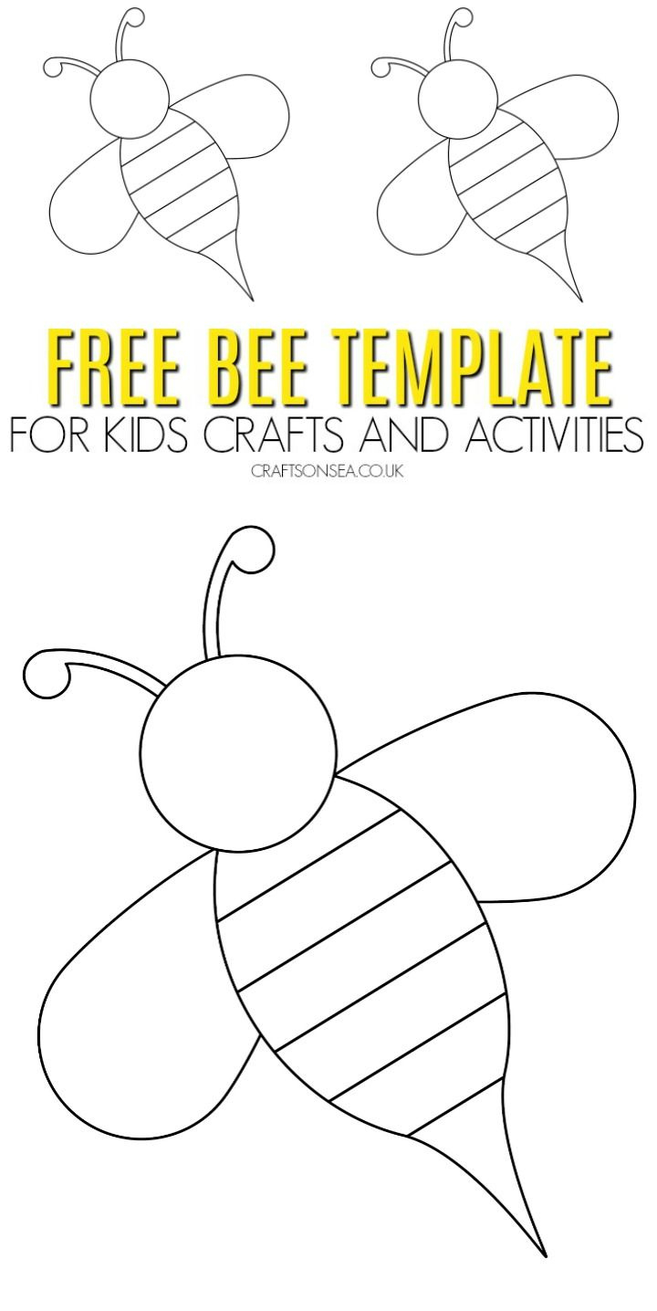 Free Bee Template (Printable Pdf) - Crafts On Sea regarding Free Printable Bumble Bee Template