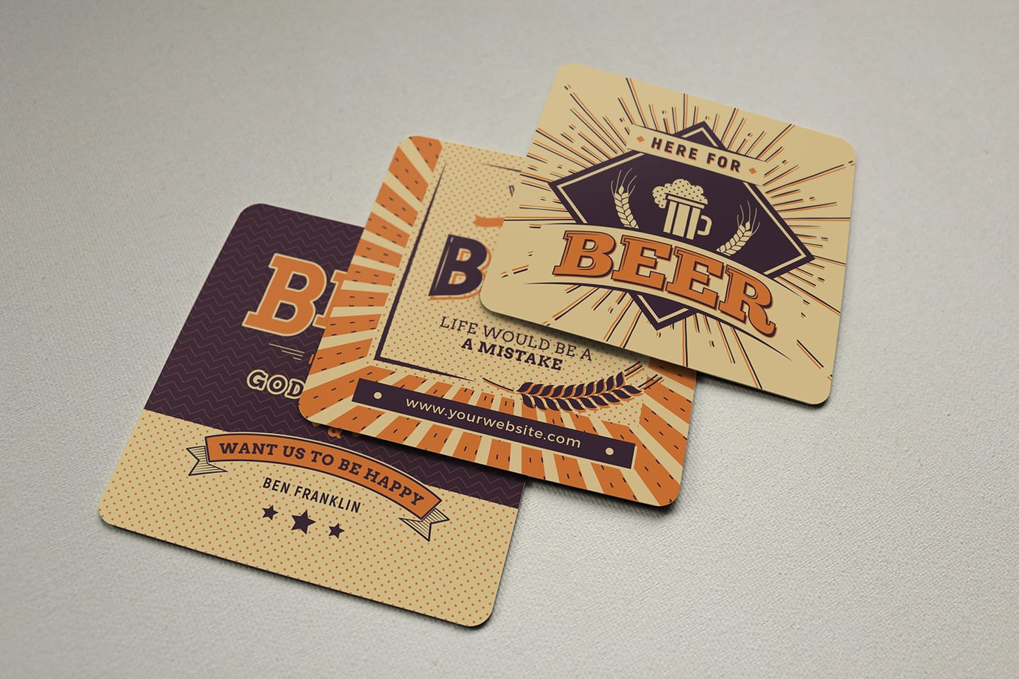 Free Beer Coaster Templates For Photoshop &amp;amp; Illustrator - Brandpacks throughout Free Printable Drink Coaster Template