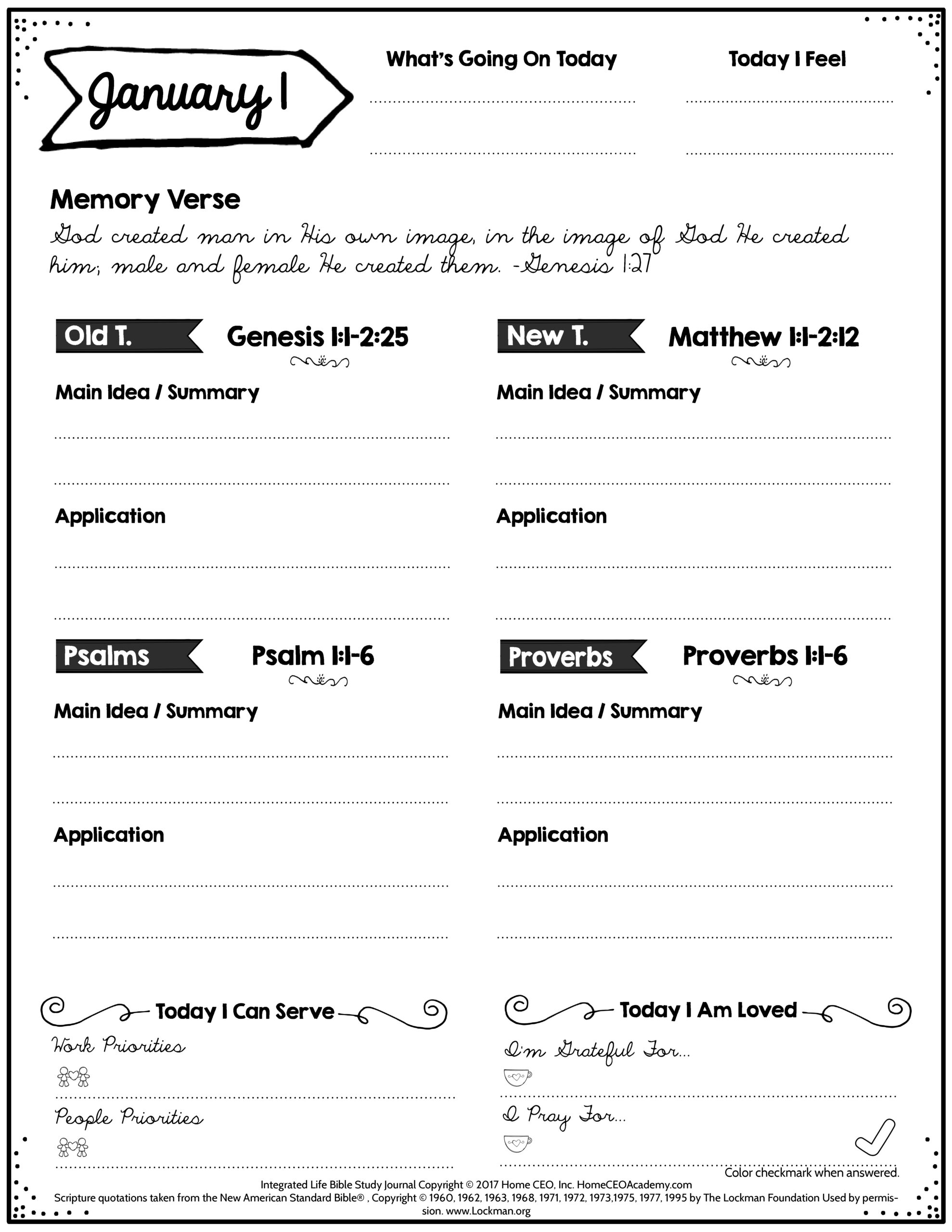 Free Bible Study Printables for Free Printable Bible Journaling Template