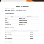 Free Billing Statement Templates To Edit Online And Print Regarding Free Printable Billing Statement Template