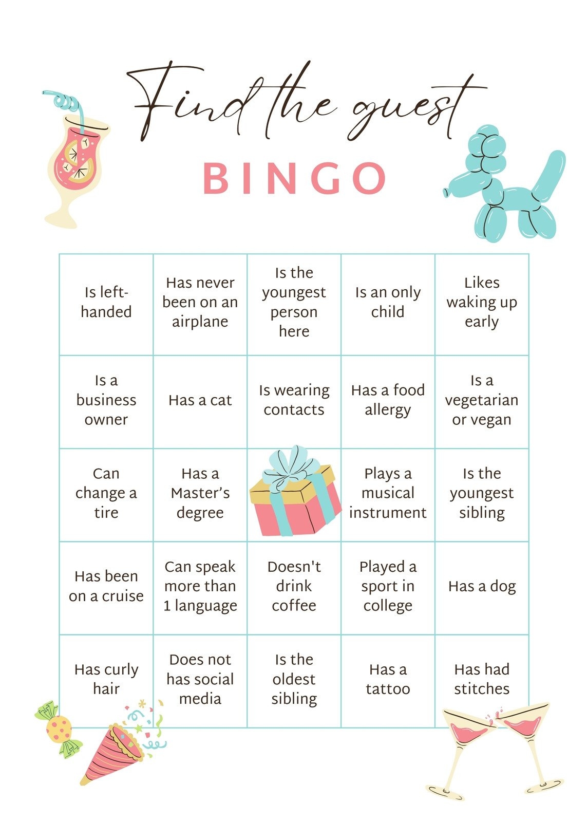 Free Bingo Card Templates To Customize And Print | Canva inside Free Printable Cute Bingo Template