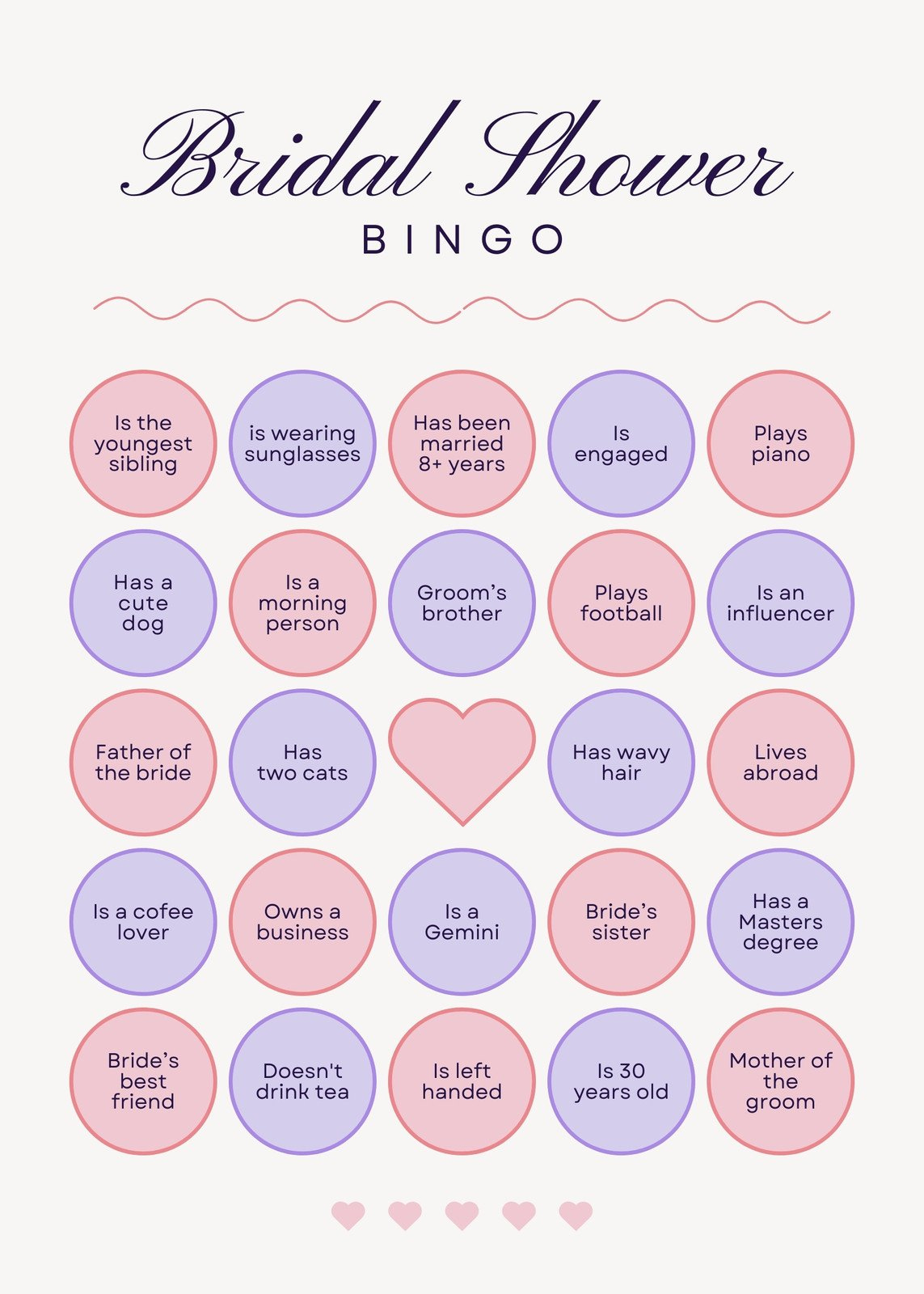 Free Bingo Card Templates To Customize And Print | Canva pertaining to Free Printable Bridal Shower Bingo Template