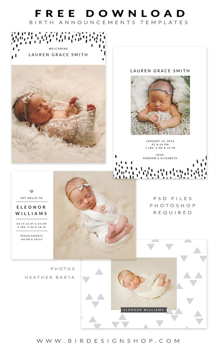 Free Birth Announcements Templates - January Freebie inside Free Printable Birth Announcement Template