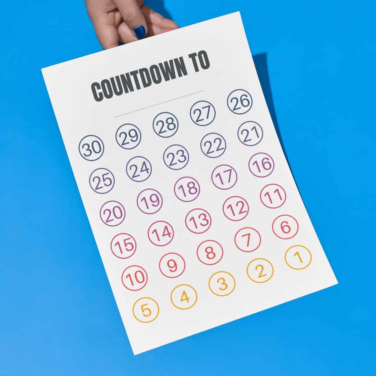 Free Blank Countdown Calendar Printable - Printables For Life for Free Printable Countdown Calendar Template