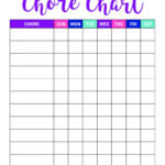 Free Blank Printable Weekly Chore Chart Template For Kids   What Regarding Free Printable Chore Chart Template