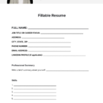 Free Blank Resume Templates To Edit Online And Download For Free Printable Fill In The Blank Resume Template