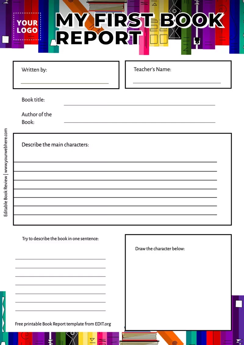 Free Book Report Templates To Customize in Free Printable Book Report Template 6Th Grade