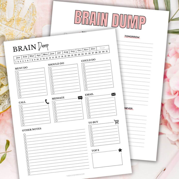 Free Printable Brain Dump Template