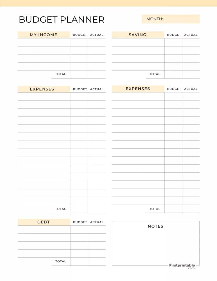 Free Printable Budget Planner Template