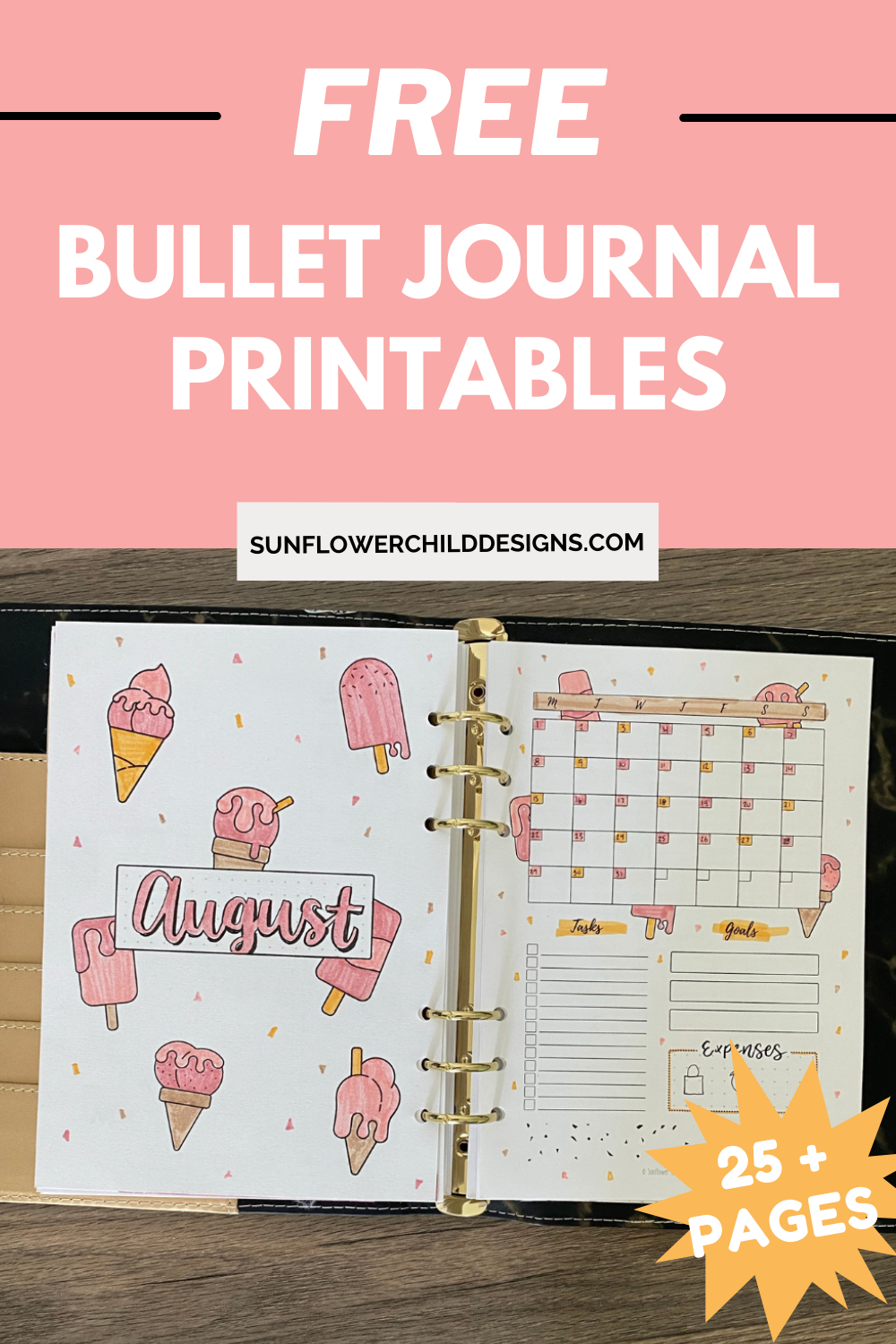 Free Bullet Journal Printables 25+ Pages With Doodles — Sunflower pertaining to Free Printable Bullet Journal Template