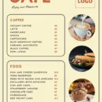 Free Cafe Menu Templates To Customize Regarding Free Printable Cafe Menu Template