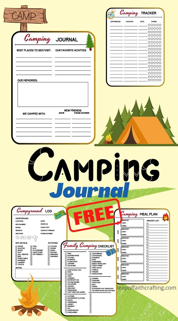 Free Camping Journal Printable Pdf (6 Easy Pages) intended for Free Printable Camping Journal Template