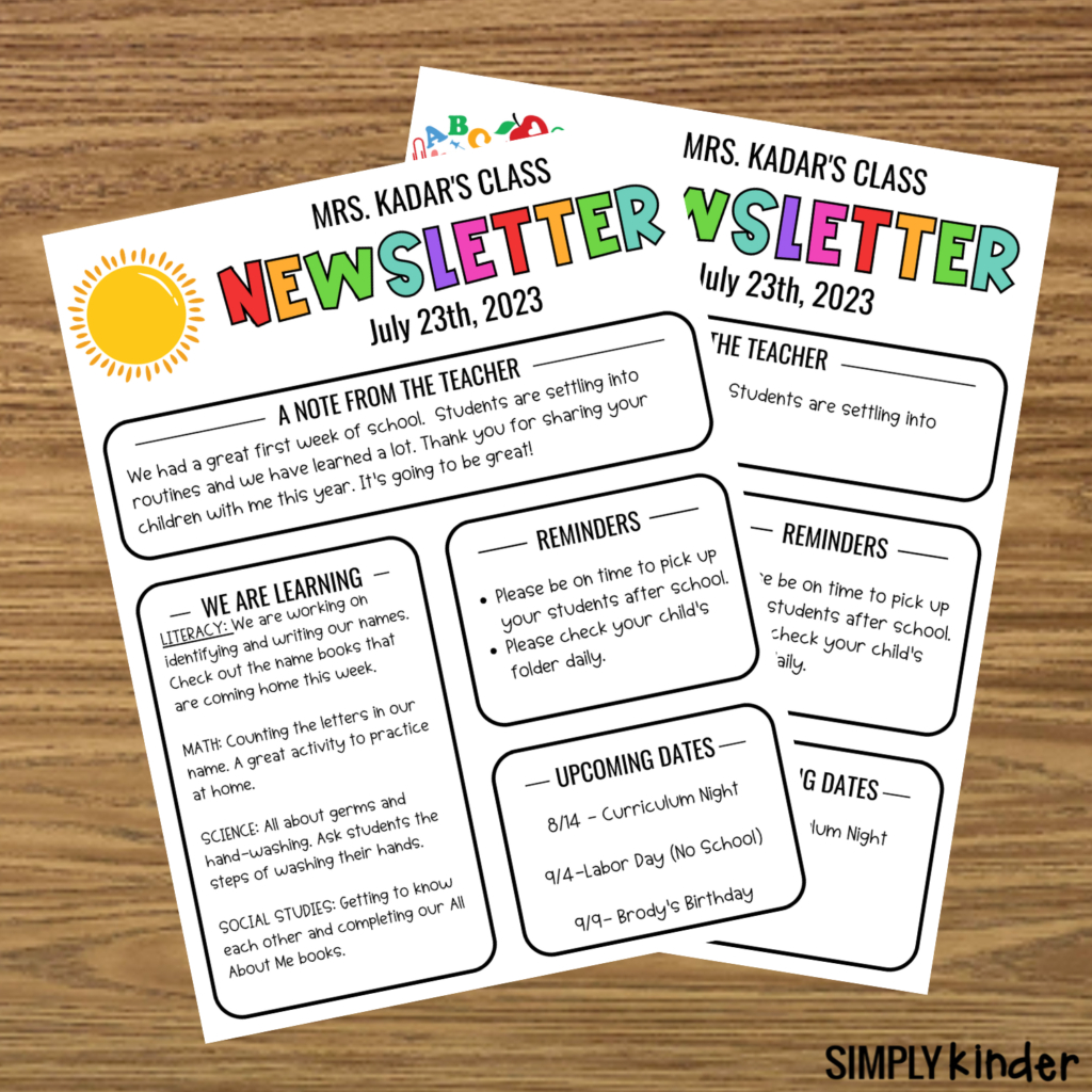 Free Canva Newsletter Templates - Simply Kinder Plus with regard to Free Printable Editable Newsletter Template