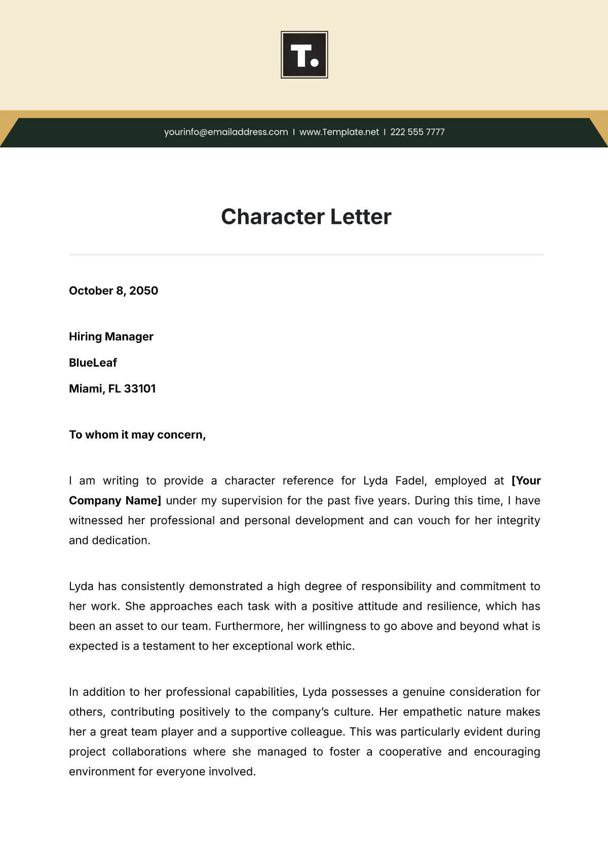 Free Character Letter Templates, Editable And Printable for Free Printable Character Reference Template