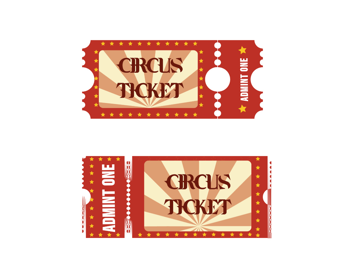 Free Circus Ticket Templates, Editable And Printable within Free Printable Circus Ticket Template