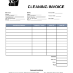 Free Cleaning (Housekeeping) Invoice Template   Pdf | Word – Eforms With Regard To Free Printable Cleaning Invoice Template