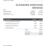 Free Cleaning Services Invoice Template | Docelf With Free Printable Cleaning Invoice Template