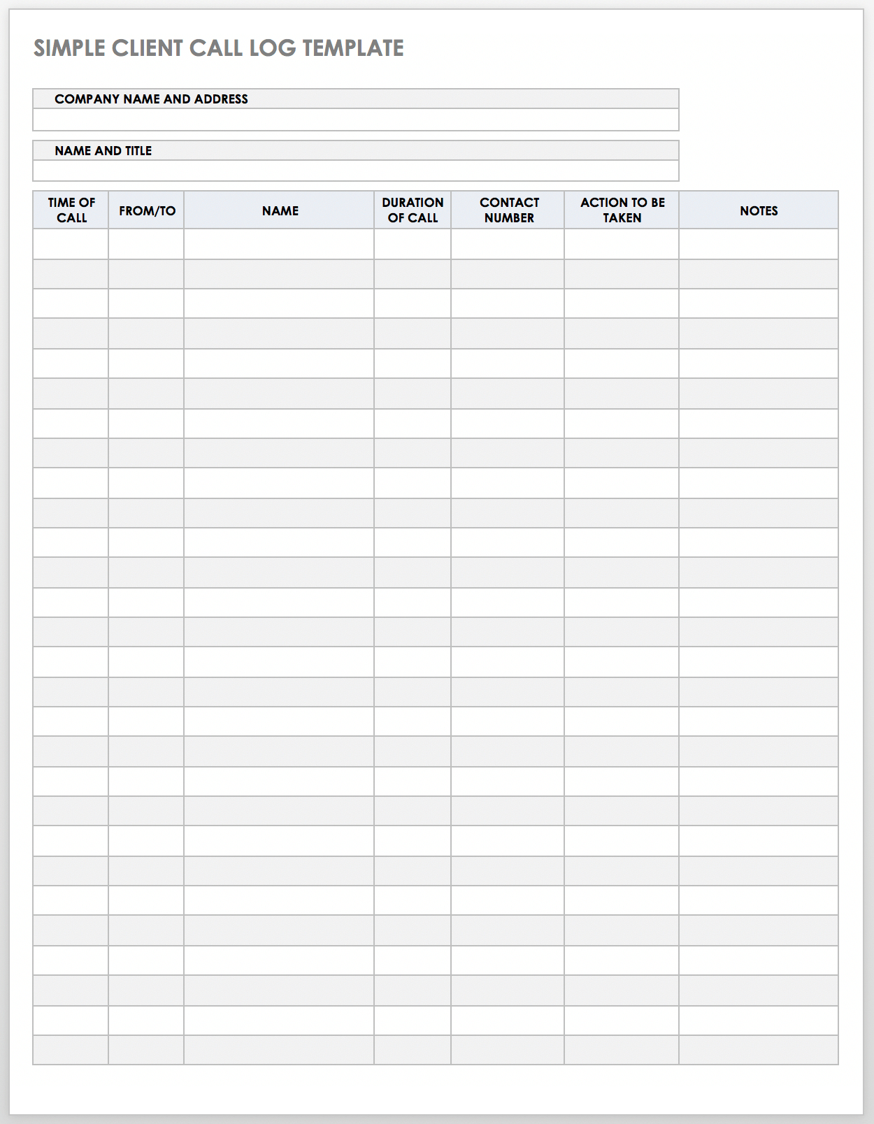 Free Client Call Log Templates | Smartsheet with regard to Free Printable Call Log Template