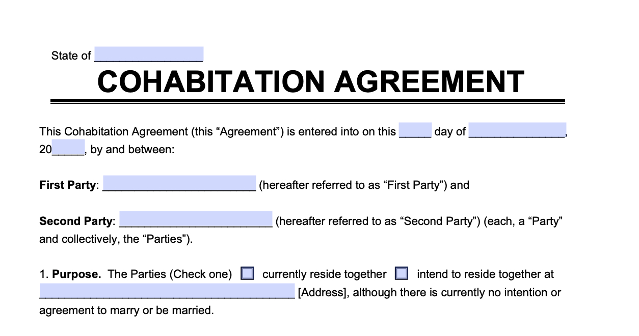 Free Cohabitation Agreement Template | Pdf &amp;amp; Word intended for Free Printable Cohabitation Agreement Template