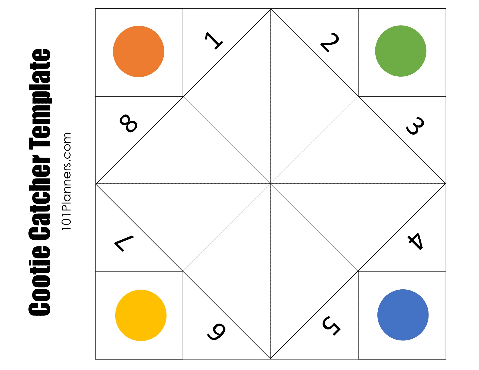 Free Cootie Catcher Template | Printable And Typeable inside Free Printable Fortune Teller Template