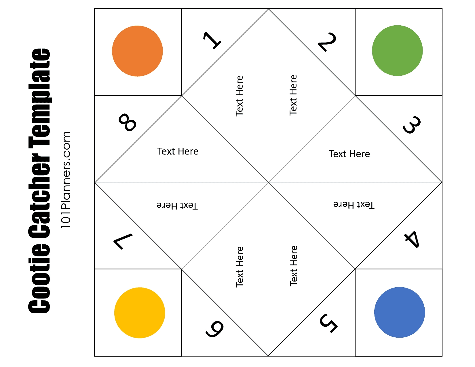 Free Cootie Catcher Template | Printable And Typeable regarding Free Printable Cootie Catcher Template