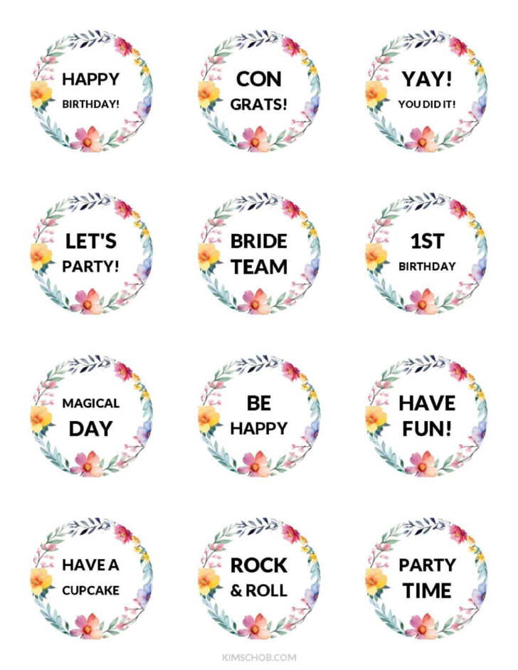 Free Printable Cupcake Toppers Template