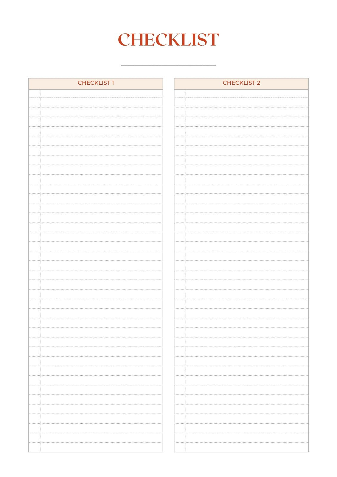 Free, Custom Downloadable Checklist Templates | Canva with Free Printable Blank Checklist Template