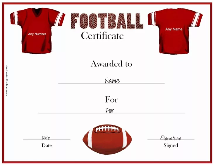 Free Printable Football Certificate Template