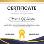 Free Custom Printable Achievement Certificate Templates | Canva Throughout Free Printable Certificate Of Achievement Template