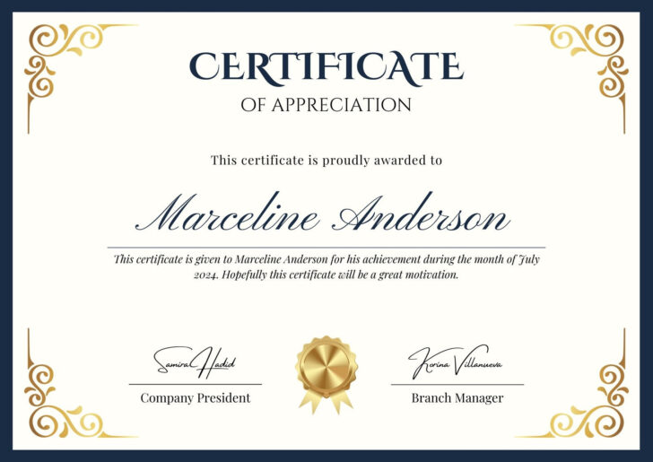 Free Printable Certificates of Appreciation Template