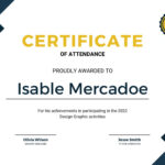 Free Custom Printable Attendance Certificate Templates | Canva Intended For Free Printable Certificate Of Attendance Template